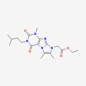 molecular formula C19H27N5O4 B4842060 ethyl [1,6,7-trimethyl-3-(3-methylbutyl)-2,4-dioxo-1,2,3,4-tetrahydro-8H-imidazo[2,1-f]purin-8-yl]acetate 