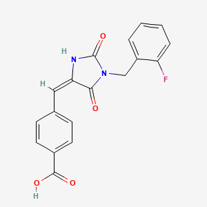 molecular formula C18H13FN2O4 B4842063 4-{[1-(2-fluorobenzyl)-2,5-dioxo-4-imidazolidinylidene]methyl}benzoic acid 