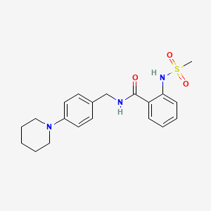 molecular formula C20H25N3O3S B4842069 2-[(methylsulfonyl)amino]-N-[4-(1-piperidinyl)benzyl]benzamide 