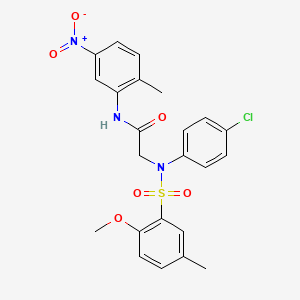 molecular formula C23H22ClN3O6S B4842083 N~2~-(4-chlorophenyl)-N~2~-[(2-methoxy-5-methylphenyl)sulfonyl]-N~1~-(2-methyl-5-nitrophenyl)glycinamide 