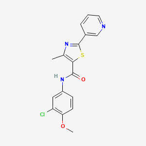 molecular formula C17H14ClN3O2S B4842090 N-(3-chloro-4-methoxyphenyl)-4-methyl-2-(3-pyridinyl)-1,3-thiazole-5-carboxamide 