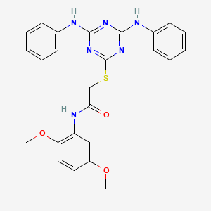 2-[(4,6-dianilino-1,3,5-triazin-2-yl)thio]-N-(2,5-dimethoxyphenyl)acetamide