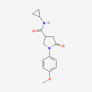 molecular formula C15H18N2O3 B4842104 N-cyclopropyl-1-(4-methoxyphenyl)-5-oxo-3-pyrrolidinecarboxamide 