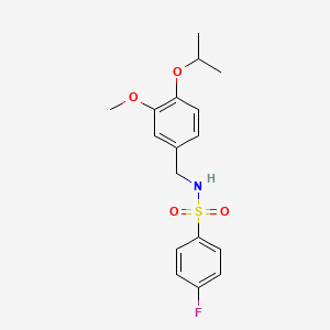 molecular formula C17H20FNO4S B4842129 4-fluoro-N-(4-isopropoxy-3-methoxybenzyl)benzenesulfonamide 