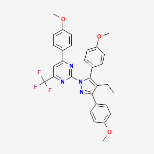2-[4-ethyl-3,5-bis(4-methoxyphenyl)-1H-pyrazol-1-yl]-4-(4-methoxyphenyl)-6-(trifluoromethyl)pyrimidine