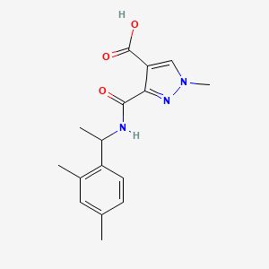 molecular formula C16H19N3O3 B4842189 3-({[1-(2,4-dimethylphenyl)ethyl]amino}carbonyl)-1-methyl-1H-pyrazole-4-carboxylic acid 