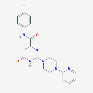 molecular formula C20H21ClN6O2 B4842218 N-(4-chlorophenyl)-6-oxo-2-[4-(2-pyridinyl)-1-piperazinyl]-3,4,5,6-tetrahydro-4-pyrimidinecarboxamide 