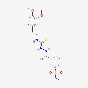 molecular formula C19H30N4O5S2 B4842223 N-[2-(3,4-dimethoxyphenyl)ethyl]-2-{[1-(ethylsulfonyl)-3-piperidinyl]carbonyl}hydrazinecarbothioamide 