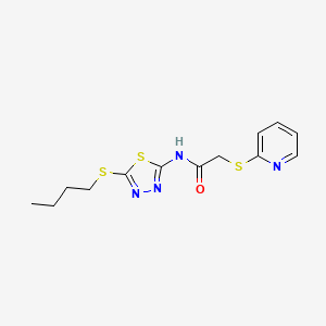 molecular formula C13H16N4OS3 B4842231 N-[5-(butylthio)-1,3,4-thiadiazol-2-yl]-2-(2-pyridinylthio)acetamide 