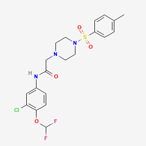 molecular formula C20H22ClF2N3O4S B4842242 N-[3-chloro-4-(difluoromethoxy)phenyl]-2-{4-[(4-methylphenyl)sulfonyl]-1-piperazinyl}acetamide 