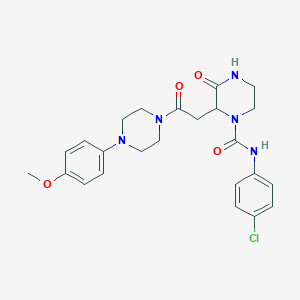 molecular formula C24H28ClN5O4 B4842259 N-(4-chlorophenyl)-2-{2-[4-(4-methoxyphenyl)-1-piperazinyl]-2-oxoethyl}-3-oxo-1-piperazinecarboxamide 