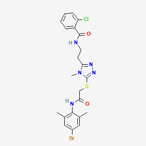 molecular formula C22H23BrClN5O2S B4842274 N-{2-[5-({2-[(4-bromo-2,6-dimethylphenyl)amino]-2-oxoethyl}thio)-4-methyl-4H-1,2,4-triazol-3-yl]ethyl}-2-chlorobenzamide 