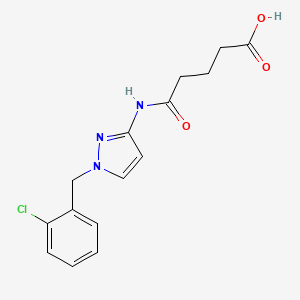 molecular formula C15H16ClN3O3 B4842282 5-{[1-(2-chlorobenzyl)-1H-pyrazol-3-yl]amino}-5-oxopentanoic acid 