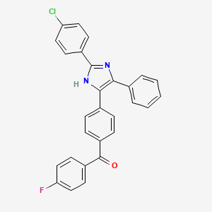 molecular formula C28H18ClFN2O B4842288 {4-[2-(4-chlorophenyl)-4-phenyl-1H-imidazol-5-yl]phenyl}(4-fluorophenyl)methanone 