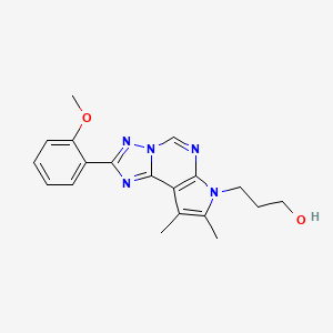 3-[2-(2-methoxyphenyl)-8,9-dimethyl-7H-pyrrolo[3,2-e][1,2,4]triazolo[1,5-c]pyrimidin-7-yl]-1-propanol