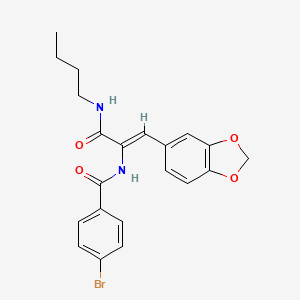 molecular formula C21H21BrN2O4 B4842311 N-{2-(1,3-benzodioxol-5-yl)-1-[(butylamino)carbonyl]vinyl}-4-bromobenzamide 