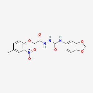 molecular formula C17H16N4O7 B4842318 N-1,3-benzodioxol-5-yl-2-[(4-methyl-2-nitrophenoxy)acetyl]hydrazinecarboxamide 