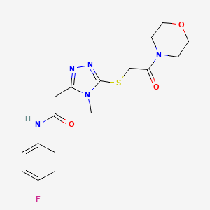 N-(4-fluorophenyl)-2-(4-methyl-5-{[2-(4-morpholinyl)-2-oxoethyl]thio}-4H-1,2,4-triazol-3-yl)acetamide