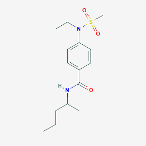 molecular formula C15H24N2O3S B4842341 4-[ethyl(methylsulfonyl)amino]-N-(1-methylbutyl)benzamide 