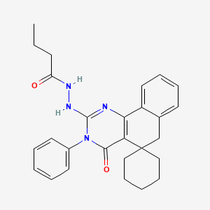 N'-(4-oxo-3-phenyl-4,6-dihydro-3H-spiro[benzo[h]quinazoline-5,1'-cyclohexan]-2-yl)butanohydrazide