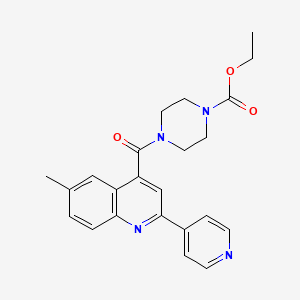molecular formula C23H24N4O3 B4842358 ethyl 4-{[6-methyl-2-(4-pyridinyl)-4-quinolinyl]carbonyl}-1-piperazinecarboxylate 