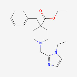 molecular formula C21H29N3O2 B4842370 ethyl 4-benzyl-1-[(1-ethyl-1H-imidazol-2-yl)methyl]-4-piperidinecarboxylate 