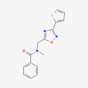 molecular formula C15H13N3O2S B4842373 N-methyl-N-{[3-(2-thienyl)-1,2,4-oxadiazol-5-yl]methyl}benzamide 