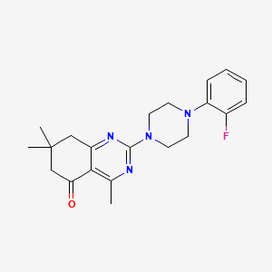 molecular formula C21H25FN4O B4842380 2-[4-(2-fluorophenyl)-1-piperazinyl]-4,7,7-trimethyl-7,8-dihydro-5(6H)-quinazolinone 