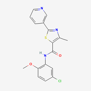 molecular formula C17H14ClN3O2S B4842428 N-(5-chloro-2-methoxyphenyl)-4-methyl-2-(3-pyridinyl)-1,3-thiazole-5-carboxamide 