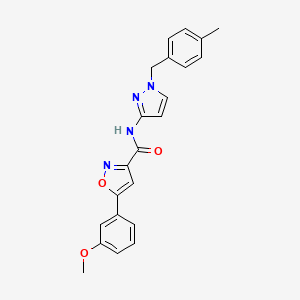 molecular formula C22H20N4O3 B4842440 5-(3-methoxyphenyl)-N-[1-(4-methylbenzyl)-1H-pyrazol-3-yl]-3-isoxazolecarboxamide 