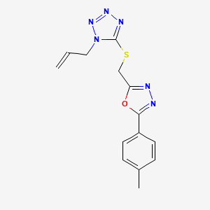 molecular formula C14H14N6OS B4842470 1-allyl-5-({[5-(4-methylphenyl)-1,3,4-oxadiazol-2-yl]methyl}thio)-1H-tetrazole 