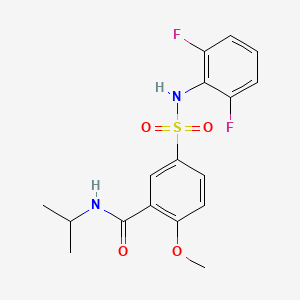 molecular formula C17H18F2N2O4S B4842474 5-{[(2,6-difluorophenyl)amino]sulfonyl}-N-isopropyl-2-methoxybenzamide 