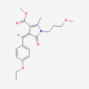 molecular formula C20H25NO5 B4842477 methyl 4-(4-ethoxybenzylidene)-1-(3-methoxypropyl)-2-methyl-5-oxo-4,5-dihydro-1H-pyrrole-3-carboxylate 