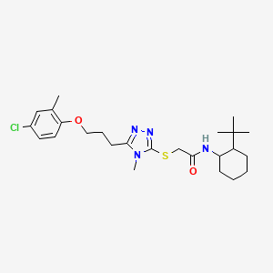 molecular formula C25H37ClN4O2S B4842505 N-(2-tert-butylcyclohexyl)-2-({5-[3-(4-chloro-2-methylphenoxy)propyl]-4-methyl-4H-1,2,4-triazol-3-yl}thio)acetamide 