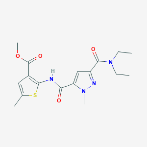 molecular formula C17H22N4O4S B4842535 methyl 2-[({3-[(diethylamino)carbonyl]-1-methyl-1H-pyrazol-5-yl}carbonyl)amino]-5-methyl-3-thiophenecarboxylate 