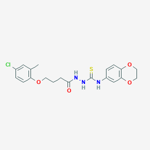 molecular formula C20H22ClN3O4S B4842555 2-[4-(4-chloro-2-methylphenoxy)butanoyl]-N-(2,3-dihydro-1,4-benzodioxin-6-yl)hydrazinecarbothioamide 