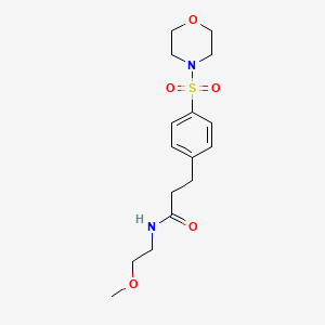 molecular formula C16H24N2O5S B4842560 N-(2-methoxyethyl)-3-[4-(4-morpholinylsulfonyl)phenyl]propanamide 