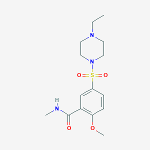 molecular formula C15H23N3O4S B4842575 5-[(4-ethyl-1-piperazinyl)sulfonyl]-2-methoxy-N-methylbenzamide 