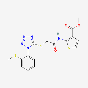 molecular formula C16H15N5O3S3 B4842581 methyl 2-{[({1-[2-(methylthio)phenyl]-1H-tetrazol-5-yl}thio)acetyl]amino}-3-thiophenecarboxylate 
