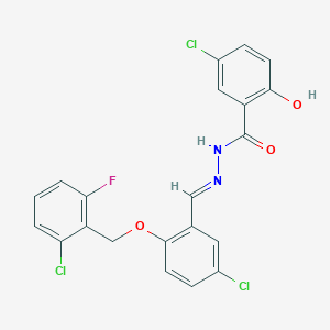 molecular formula C21H14Cl3FN2O3 B4842588 5-chloro-N'-{5-chloro-2-[(2-chloro-6-fluorobenzyl)oxy]benzylidene}-2-hydroxybenzohydrazide 