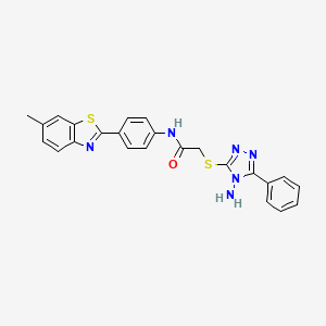 molecular formula C24H20N6OS2 B4842591 2-[(4-amino-5-phenyl-4H-1,2,4-triazol-3-yl)thio]-N-[4-(6-methyl-1,3-benzothiazol-2-yl)phenyl]acetamide 