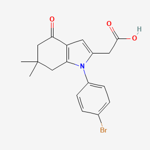 molecular formula C18H18BrNO3 B4842603 [1-(4-bromophenyl)-6,6-dimethyl-4-oxo-4,5,6,7-tetrahydro-1H-indol-2-yl]acetic acid 