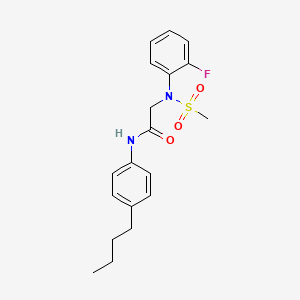 molecular formula C19H23FN2O3S B4842617 N~1~-(4-butylphenyl)-N~2~-(2-fluorophenyl)-N~2~-(methylsulfonyl)glycinamide 