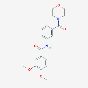 molecular formula C20H22N2O5 B4842624 3,4-dimethoxy-N-[3-(4-morpholinylcarbonyl)phenyl]benzamide 