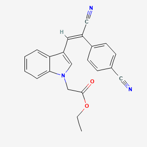 molecular formula C22H17N3O2 B4842632 ethyl {3-[2-cyano-2-(4-cyanophenyl)vinyl]-1H-indol-1-yl}acetate 