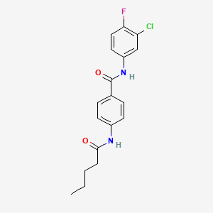 molecular formula C18H18ClFN2O2 B4842643 N-(3-chloro-4-fluorophenyl)-4-(pentanoylamino)benzamide 