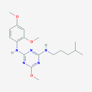 molecular formula C18H27N5O3 B4842661 N-(2,4-dimethoxyphenyl)-6-methoxy-N'-(4-methylpentyl)-1,3,5-triazine-2,4-diamine 