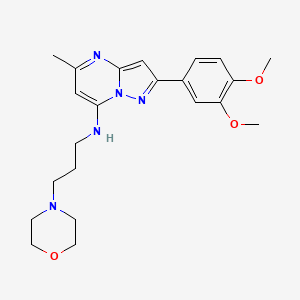 molecular formula C22H29N5O3 B4842678 2-(3,4-dimethoxyphenyl)-5-methyl-N-[3-(4-morpholinyl)propyl]pyrazolo[1,5-a]pyrimidin-7-amine 