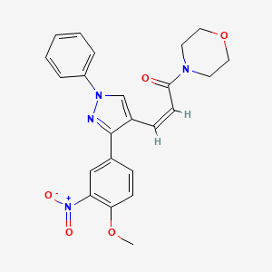 molecular formula C23H22N4O5 B4842680 4-{3-[3-(4-methoxy-3-nitrophenyl)-1-phenyl-1H-pyrazol-4-yl]acryloyl}morpholine 
