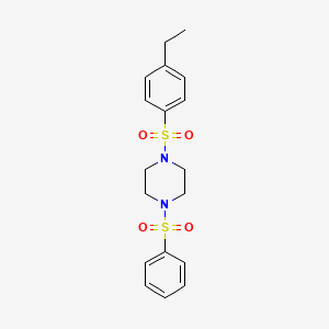 molecular formula C18H22N2O4S2 B4842690 1-[(4-ethylphenyl)sulfonyl]-4-(phenylsulfonyl)piperazine 